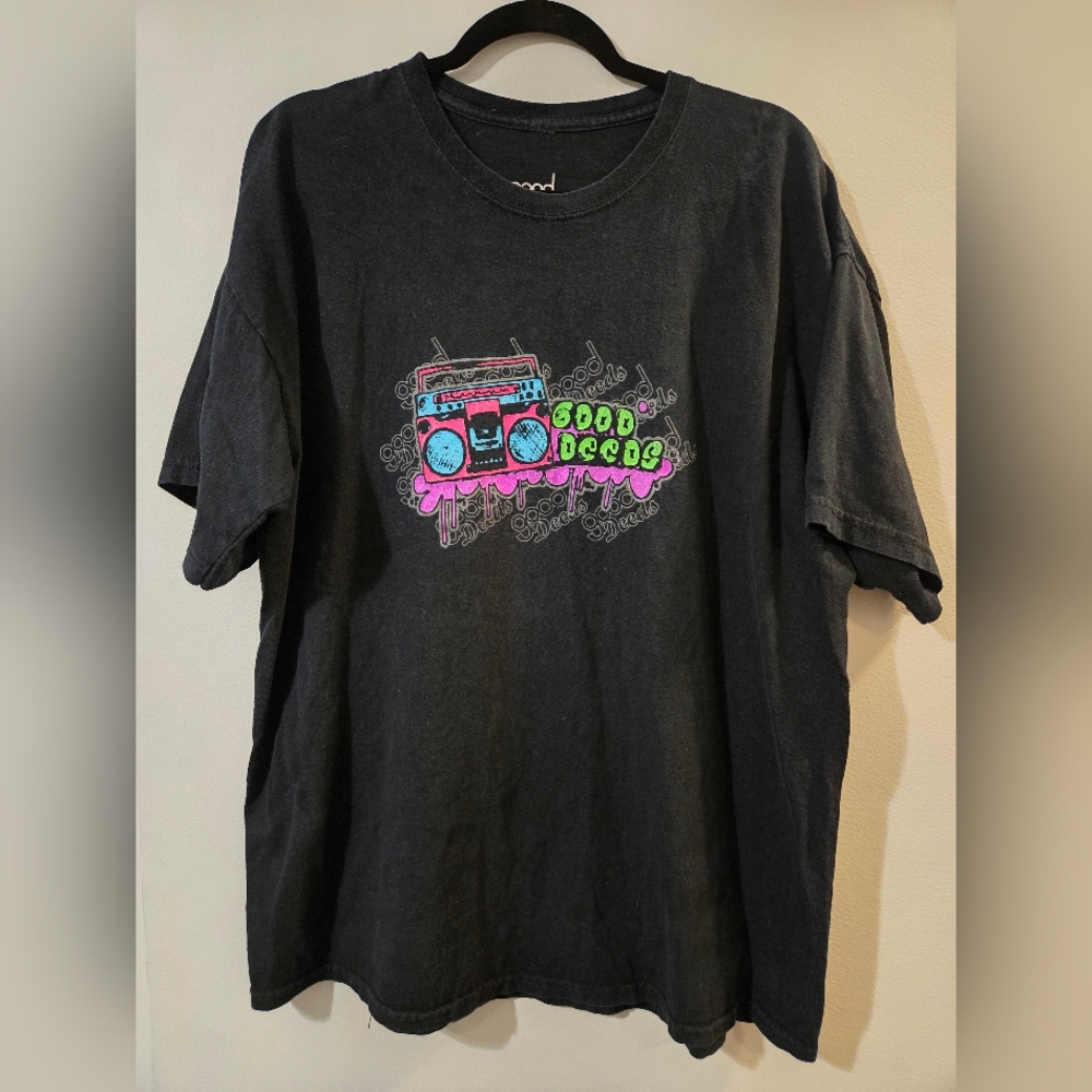 Vintage Good Deeds Boom Box Tshirt Size XL